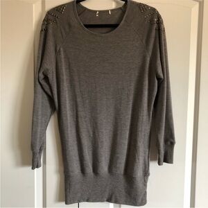 Long studded shoulder sweater